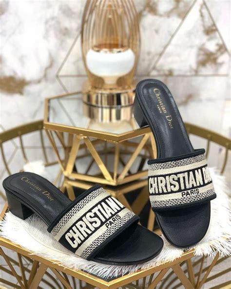 dior dway heeled slides|christian Dior sway slides.